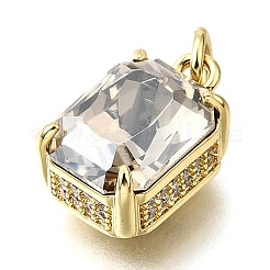 Brass Glass Charms&nbsp;KK-V011-32G