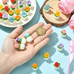 30Pcs 6 Styles Opaque Resin Flower Pot Plant Display Decorations&nbsp;DJEW-CJ0001-32