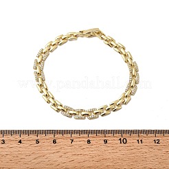 Brass Micro Pave Clear Cubic Zirconia Panther Chain Bracelets for Women&nbsp;BJEW-H630-04G