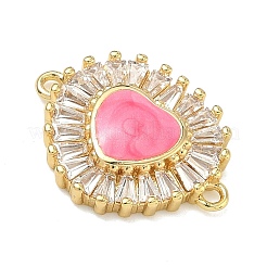 Brass Pave Clear Cubic Zirconia Connector Charms&nbsp;KK-A293-12G