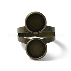 Brass Open Cuff Ring Components&nbsp;KK-WH0062-31A-AB