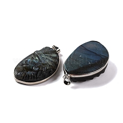 Natural Labradorite Carved Chief Pendants&nbsp;G-B085-08P