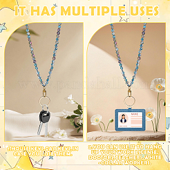 Glass Beads Retractable Badge Reel&nbsp;HJEW-SW00536