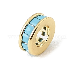 Brass Micro Pave Cubic Zirconia European Beads&nbsp;CU-CBA389D-05G-01