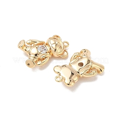 Brass Micro Pave Clear Cubic Zirconia Pendants&nbsp;KK-L254-08G
