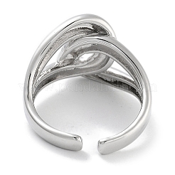 Rack Plating Knot Brass Open Cuff Rings&nbsp;RJEW-Z059-18P