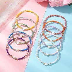 10Pcs Glass Seed Beads & Glass & Natural Trochid Shell Beaded Stretch Bracelets for Women&nbsp;BJEW-MZ00285