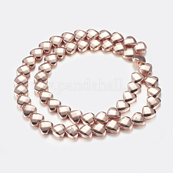 Non-magnetic Synthetic Hematite Beads Strands&nbsp;G-P338-22A-8mm-RG