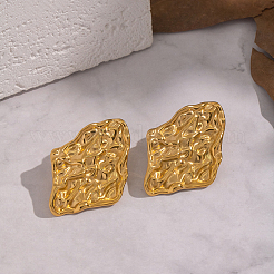 Textured Organic Shape 304 Stainless Steel Stud Earrings&nbsp;OD6068