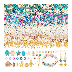 DIY Natural Shell & Synthetic Turquoise Dangle Earring Making Kits&nbsp;DIY-PH0023-57