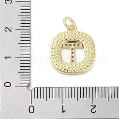 Rack Plating Brass Micro Pave Clear Cubic Zirconia Pendants&nbsp;KK-E102-33G-T