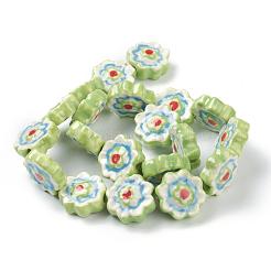 Handmade Porcelain Flower Beads Strands&nbsp;PORC-G006-14C