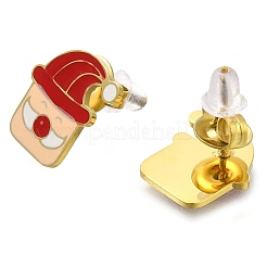 Ion Plating(IP) 304 Stainless Steel Enamel Stud Earrings&nbsp;EJEW-I316-04G-07