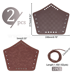 Tartan Pattern Imitation Leather Cuff Wristband for Bikers&nbsp;AJEW-WH0258-937A