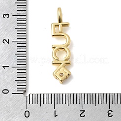 Brass Micro Pave Cubic Zirconia Pendants&nbsp;KK-C255-26G