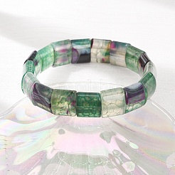 Square Natural Dragon Veins Agate(Dyed & Heated) Beaded Stretch Bracelets for Women Men&nbsp;GG-CBA9ACE-B16