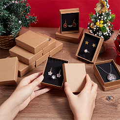 Kraft Paper Cardboard Jewelry Set Boxes&nbsp;OBOX-BC0001-02
