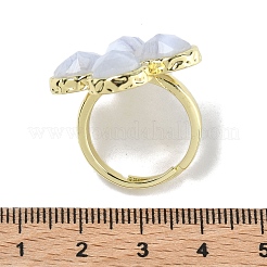 Natural Blue Lace Agate Faceted Adjustable Finger Rings for Women&nbsp;RJEW-A092-01G-09