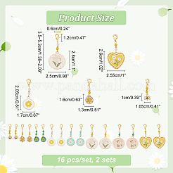 Flower & Bee Pendant Stitch Markers&nbsp;HJEW-AB00355