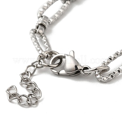 Non-Tarnish 304 Stainless Steel Faceted Oval Link Chain Bracelet&nbsp;BJEW-K226-13P