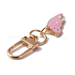 Cute Cat Alloy Enamel Pendant Decorations&nbsp;AJEW-WH0323-89B