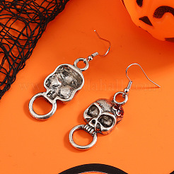 Alloy Skull Dangle Earrings&nbsp;NN1377