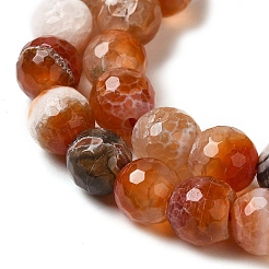 Dyed & Heated Natural Fire Crackle Agate Beads Strands&nbsp;G-P539-B01-19