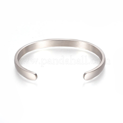 304 Stainless Steel Cuff Bangles&nbsp;STAS-I110-10-6mm