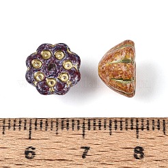 Picasso Baking Paint & Golden Metal Enlaced Glass Beads&nbsp;DGLA-T004-67M