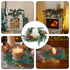PP Plastic and Foam and Wire Christmas Wreath&nbsp;AJEW-WH20060-21