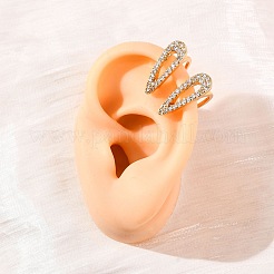 Teardrop Brass Micro Pave Clear Cubic Zirconia Cuff Earrings&nbsp;EJEW-F384-21G