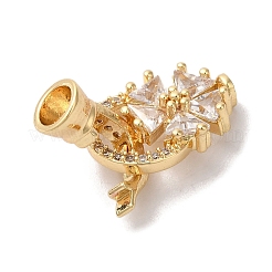 Brass Micro Pave Cubic Zirconia Fold Over Clasps&nbsp;KK-B098-07G-03