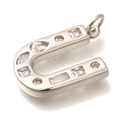 Brass Micro Pave Clear Cubic Zirconia Pendants&nbsp;KK-G521-01P-U