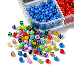 54G 12 Colors Baking Paint & Transparent Glass Seed Beads&nbsp;SEED-FS0001-19