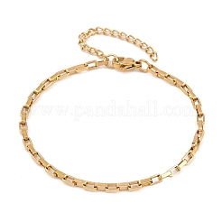 201 Stainless Steel Rectangle Link Chain Bracelets for Women&nbsp;BJEW-G767-01C-G