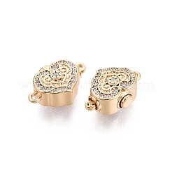 Brass Micro Pave Clear Cubic Zirconia Box Clasps&nbsp;KK-Q074-07G