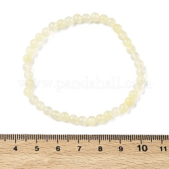 Natural Golden Silk Jade Round Beaded Stretch Bracelets for Women&nbsp;BJEW-F535-01A