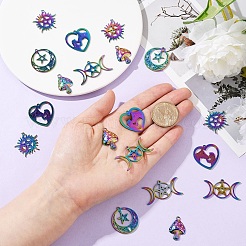 20Pcs 5 Styles 201 Stainless Steel Pendants&nbsp;STAS-YW0002-68