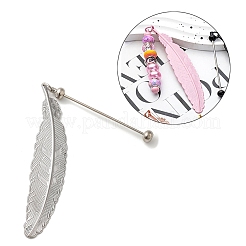 Alloy Feather Pendant Bookmarks&nbsp;AJEW-R101-01S