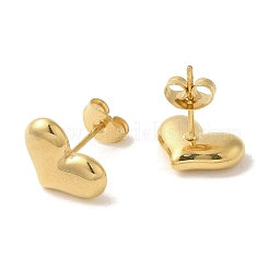 Ion Plating(IP) 304 Stainless Steel Heart Stud Earrings&nbsp;EJEW-C099-12G