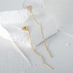 S925 Sterling Silver Hollow Heart Chain Tassel Ear Thread&nbsp;DS1880-1