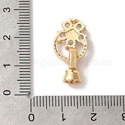 Brass Micro Pave Cubic Zirconia Fold Over Clasps&nbsp;KK-B098-08G-03