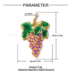304 Stainless Steel Enamel Pendants&nbsp;STAS-OY017-26G
