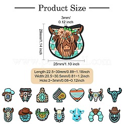 15Pcs 15 Styles Silicone Focal Beads&nbsp;SIL-CJ0002-98