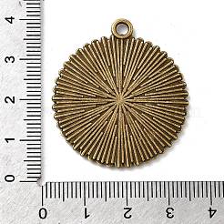 Tibetan Style Flat Round Alloy Pendant Cabochon Settings&nbsp;TIBEP-Q045-031AB-NR