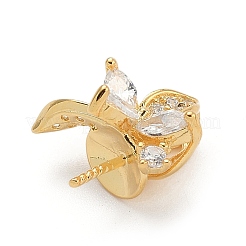925 Sterling Silver Pave Clear Cubic Zirconia Flower Pendant Bails&nbsp;STER-P068-05G