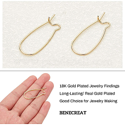 Brass Hoop Earrings Findings&nbsp;KK-BC0005-27G