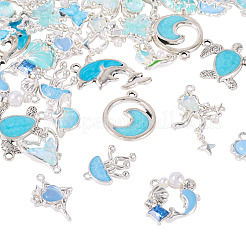 30Pcs Alloy Rhinestone & Enamel Pendants&nbsp;PALLOY-TA0002-54