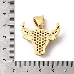 Brass Micro Pave Clear Cubic Zirconia Pendants&nbsp;KK-H267-060C-G