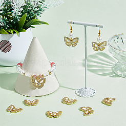 10Pcs Rack Plating Brass Micro Pave Clear Cubic Zirconia Pendants&nbsp;ZIRC-BBC0002-83
